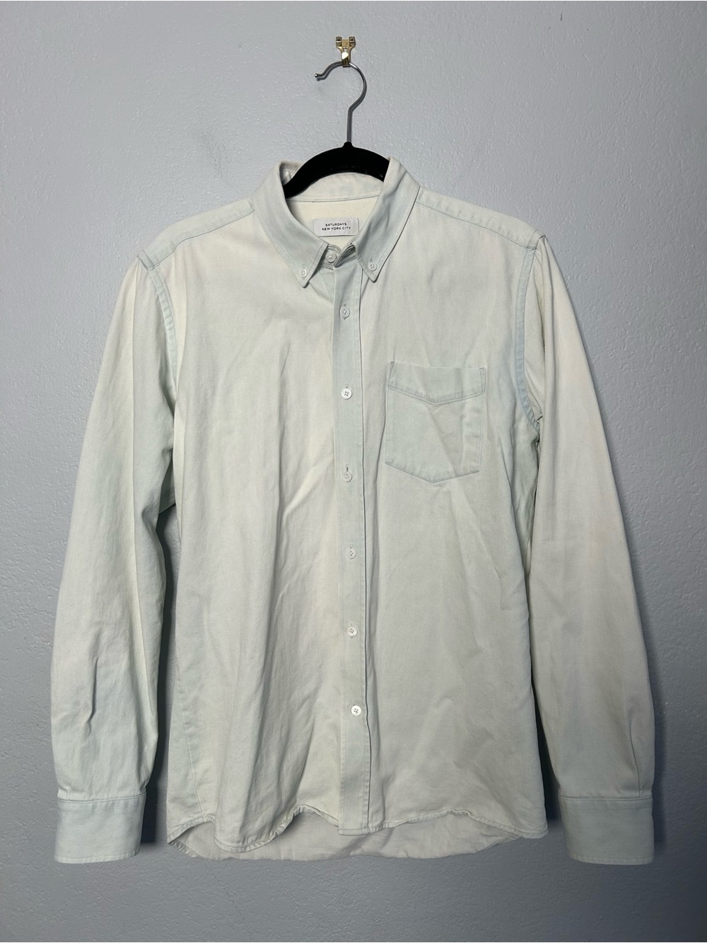 Saturdays New York City Pale Blue Chambray Button-Down Shirt